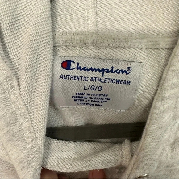Champion Authentic Athleticwear Classic Gray "Champion" Hoodie Sz Large - Picture 6 of 10